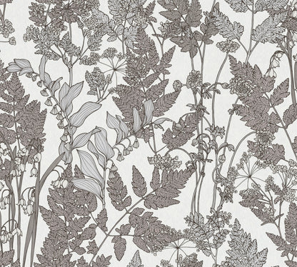 A.S. Création Blumentapete Grau 377521 Wandtapete Vliestapete Natur Floral Vlies