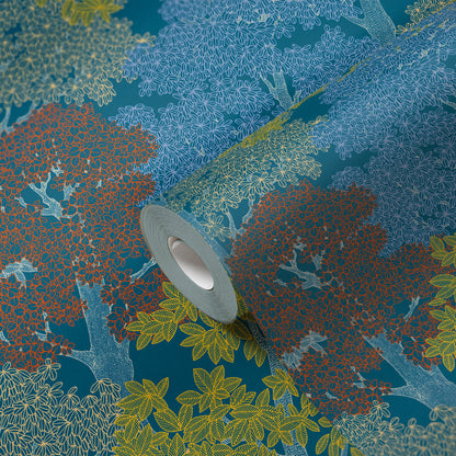 A.S. Création Waldtapete Blau 377531 Wandtapete Vliestapete Natur Floral Vlies