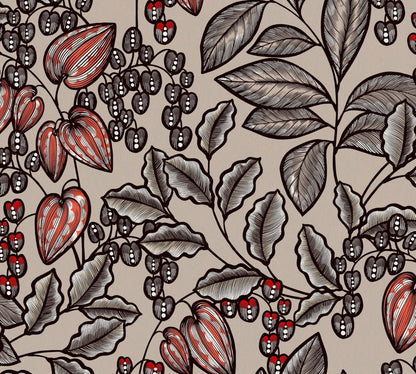A.S. Création Blumen Tapete Braun 377543 Wandtapete Vliestapete Natur Floral