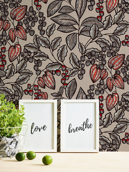 A.S. Création Blumen Tapete Braun 377543 Wandtapete Vliestapete Natur Floral