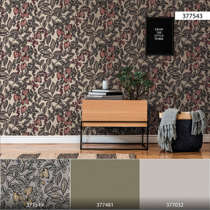 A.S. Création Blumen Tapete Braun 377543 Wandtapete Vliestapete Natur Floral
