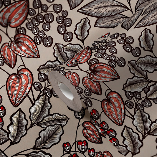 A.S. Création Blumen Tapete Braun 377543 Wandtapete Vliestapete Natur Floral