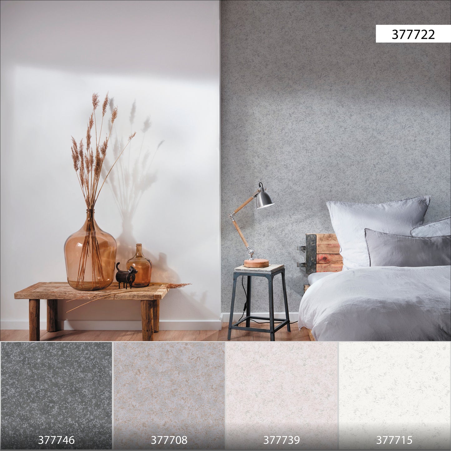 A.S. Création Unitapete Grau 377722 Wandtapete Vliestapete Struktur Unis Vinyl