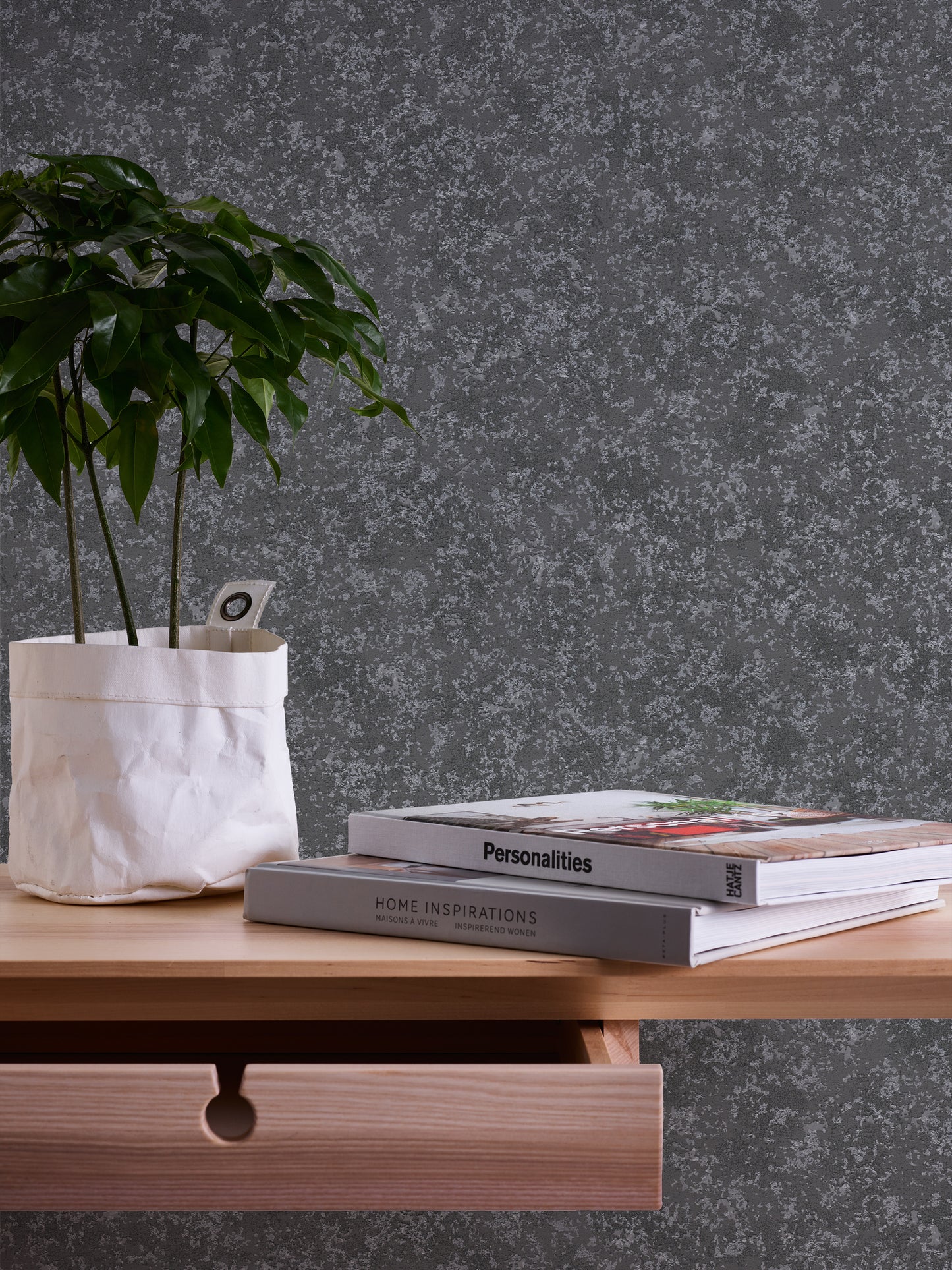 A.S. Création Uni Tapete Schwarz 377746 Wandtapete Vliestapete Struktur  Vinyl