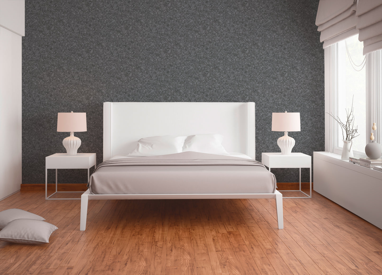 A.S. Création Uni Tapete Schwarz 377746 Wandtapete Vliestapete Struktur  Vinyl