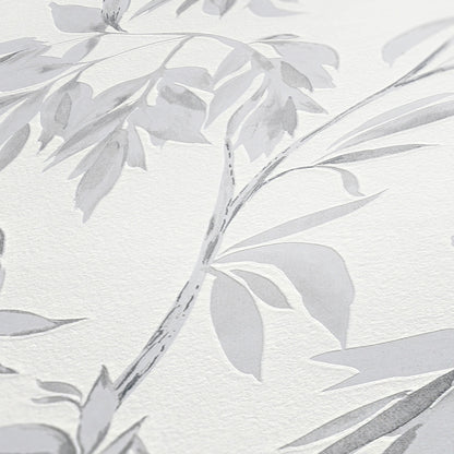 A.S. Création Blumen Tapete Grau 378302 Wandtapete Vliestapete Floral modern