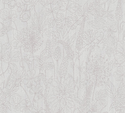 A.S. Création Blumen Tapete Grau 378341 Wandtapete Vliestapete Floral Vinyl