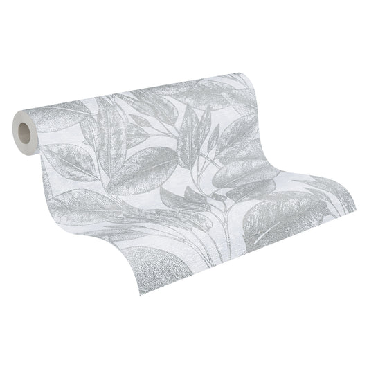 A.S. Création Blumentapete Silber 378362 Wandtapete Vliestapete Floral Vinyl