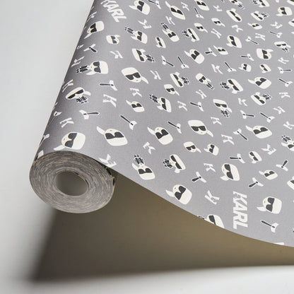 Karl Lagerfeld Designertapete Grau 378432 Wandtapete Vliestapete Grafik Vinyl