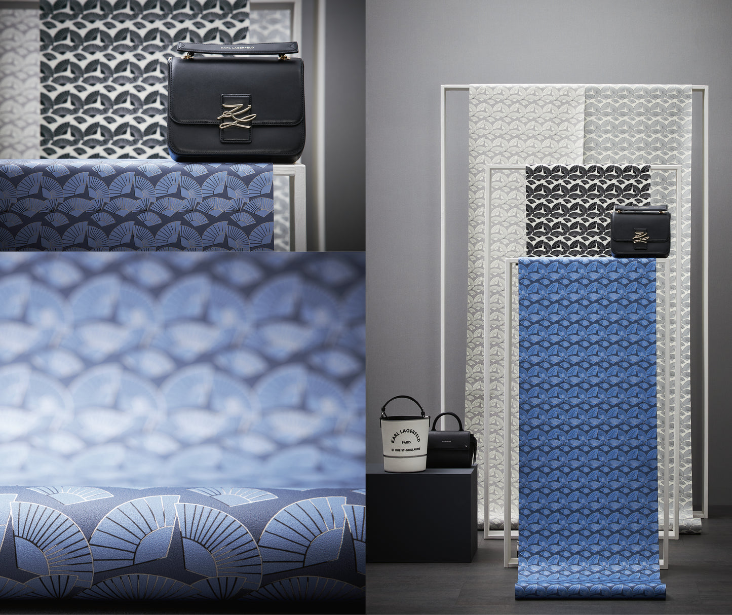 Karl Lagerfeld Designertapete Blau 378474 Wandtapete Vliestapete Grafik Vinyl