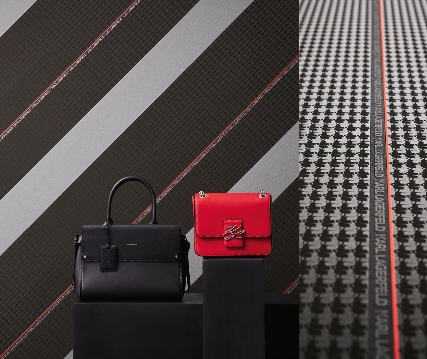 Karl Lagerfeld Designer Tapete Schwarz 378481 Wandtapete Vliestapete Streifen