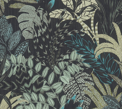 A.S. Création Blumentapete Schwarz 378603 Wandtapete Vliestapete Floral Vinyl