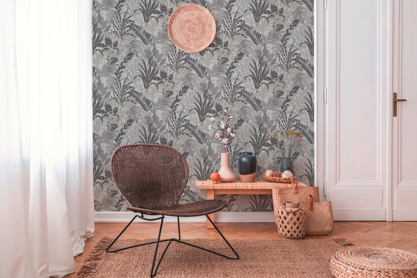 A.S. Création Blumen Tapete Grau 378604 Wandtapete Vliestapete Floral Vinyl