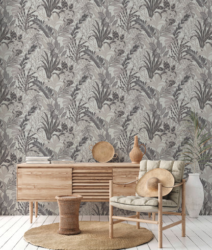 A.S. Création Blumen Tapete Grau 378604 Wandtapete Vliestapete Floral Vinyl