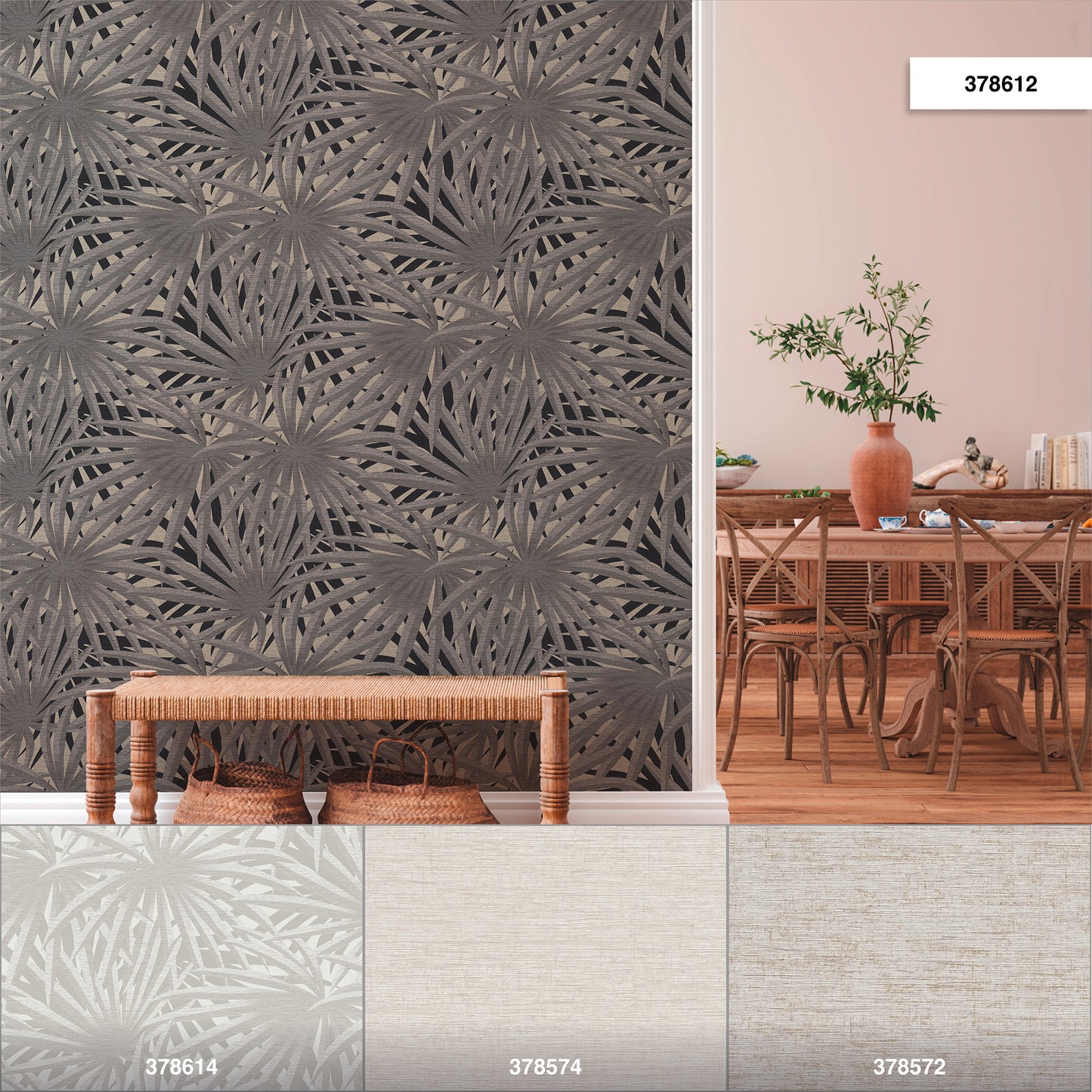 A.S. Création Blumen Tapete Grau 378612 Wandtapete Vliestapete Floral Vinyl