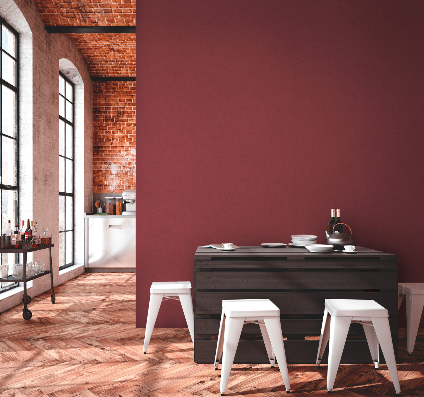 A.S. Création Uni Tapete Rot 378653 Wandtapete Vliestapete Unis Vinyl Rolle