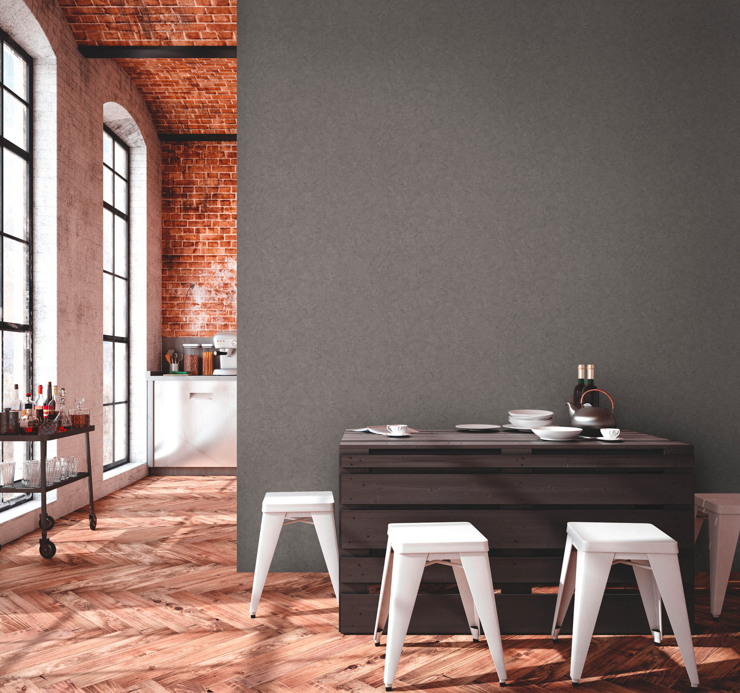 A.S. Création Uni Tapete Grau 378657 Wandtapete Vliestapete Unis Vinyl Rolle