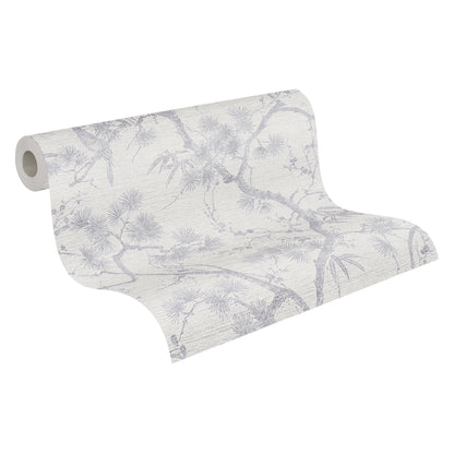 A.S. Création Blumentapete Silber 378673 Wandtapete Vliestapete Floral Vinyl