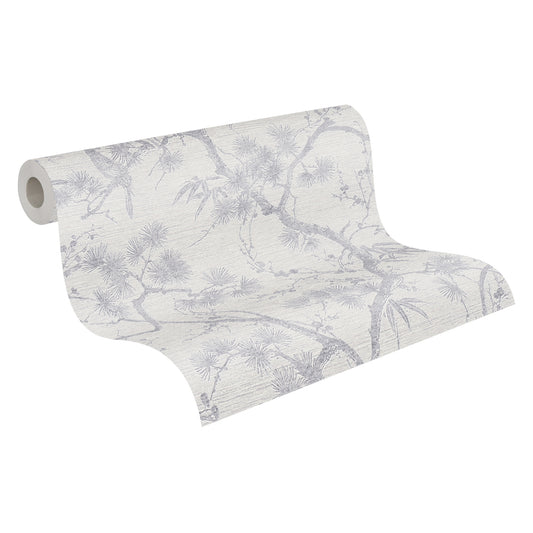 A.S. Création Blumentapete Silber 378673 Wandtapete Vliestapete Floral Vinyl