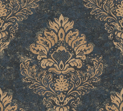 A.S. Création Barock Tapete Blau 379012 Wandtapete Vliestapete Neo-Klassik Vinyl