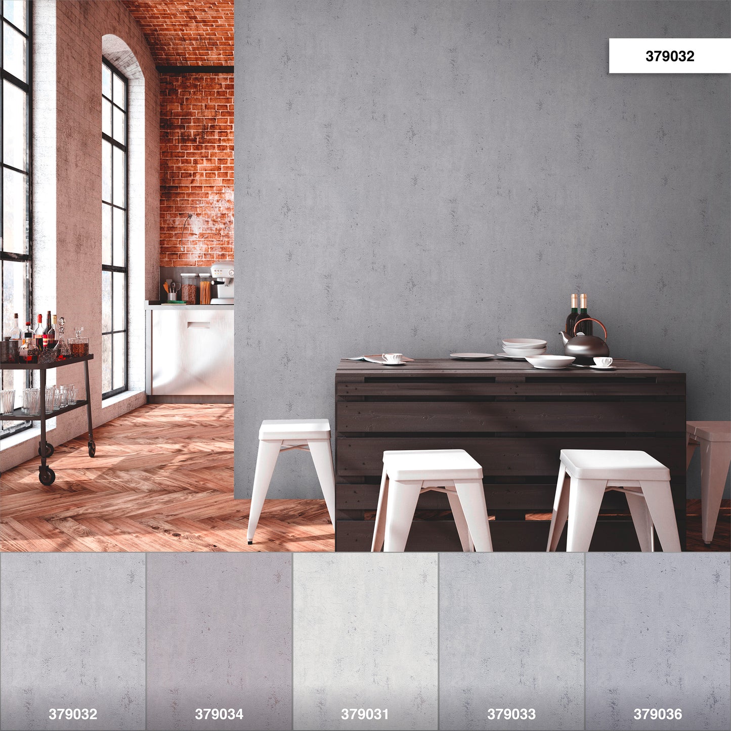 A.S. Création Tapete in Betonoptik Grau 379032 Wandtapete Vliestapete Unis Vinyl