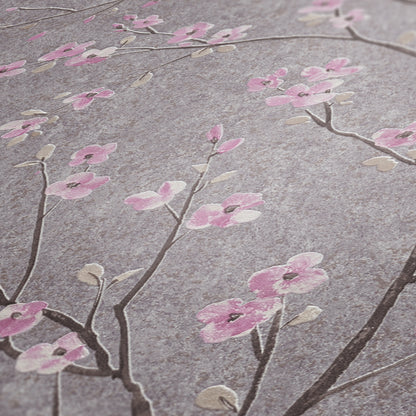 A.S. Création Blumen Tapete Grau 379122 Wandtapete Vliestapete Floral Vinyl