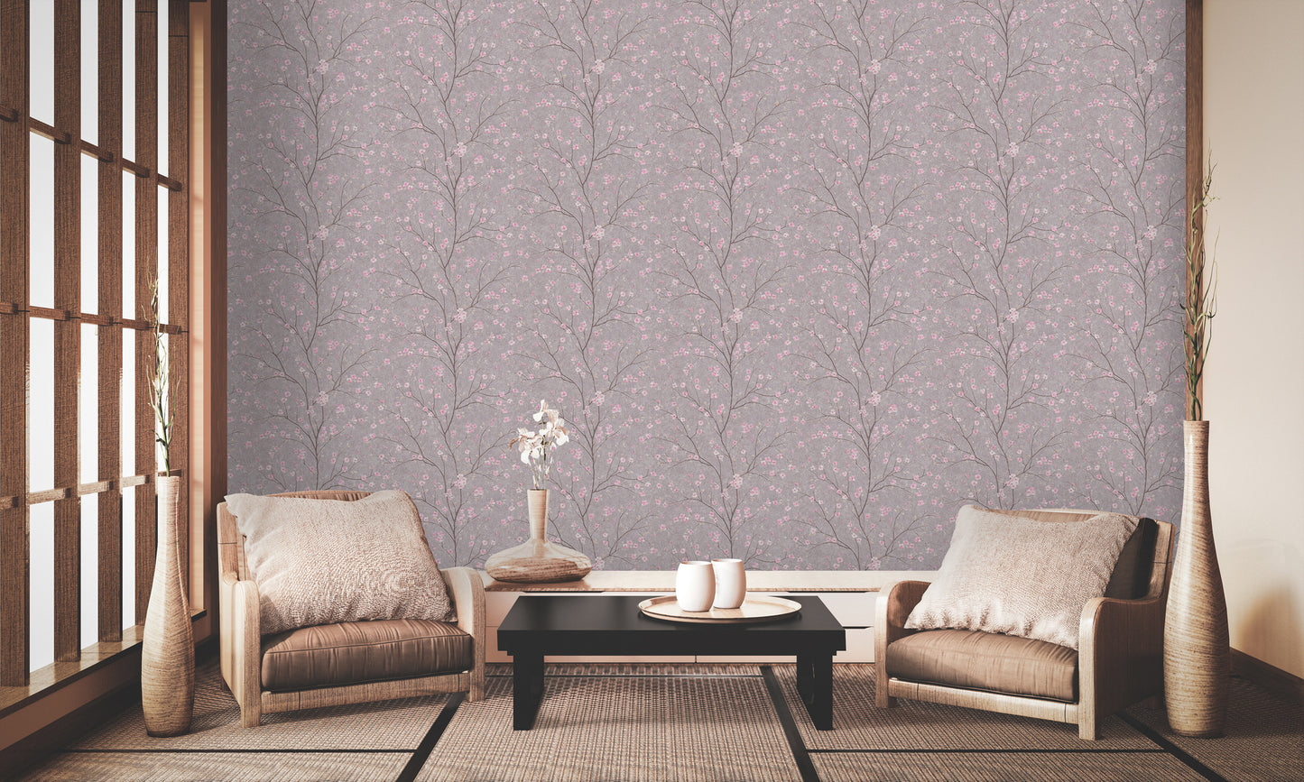 A.S. Création Blumen Tapete Grau 379122 Wandtapete Vliestapete Floral Vinyl