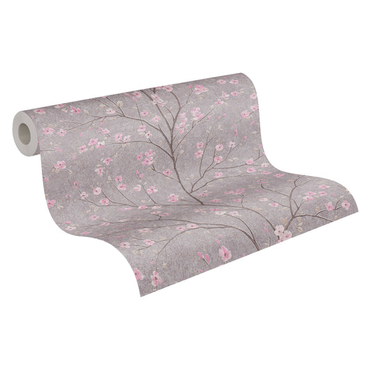 A.S. Création Blumen Tapete Grau 379122 Wandtapete Vliestapete Floral Vinyl