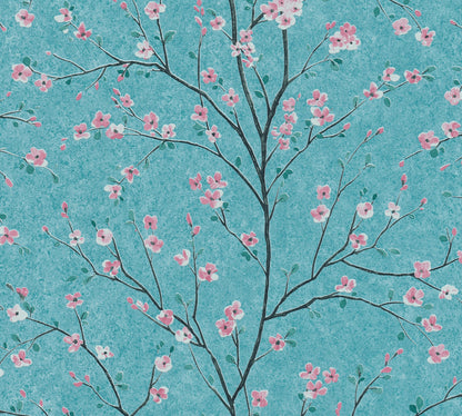 A.S. Création Blumentapete Türkis 379123 Wandtapete Vliestapete Floral Vinyl