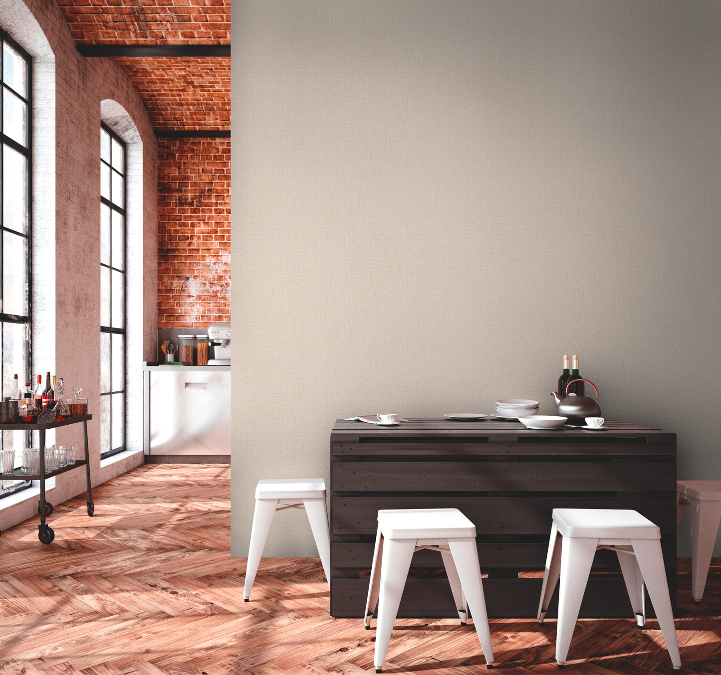 A.S. Création Unitapete Beige 379536 Wandtapete Vliestapete Textil Unis Vinyl