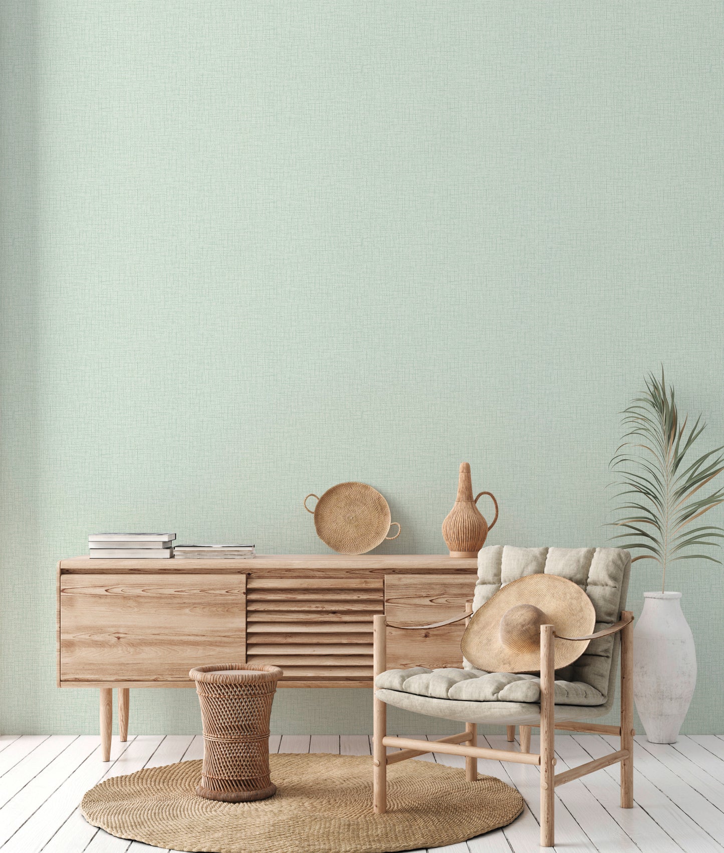 A.S. Création Unitapete Grün 379537 Wandtapete Vliestapete Textil Unis Vinyl