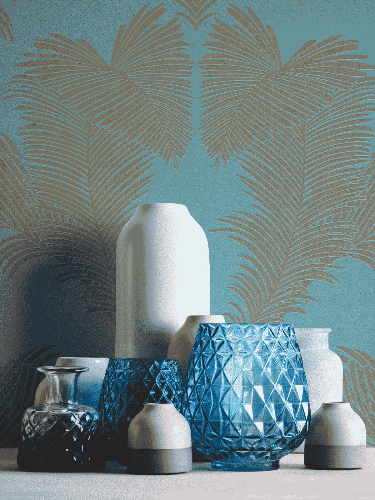 A.S. Création Palmentapete Türkis 379594 Tapete Trendwall 2 Wandtapete Design