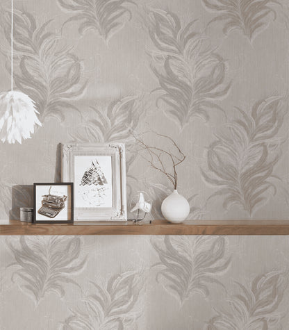 A.S. Création Tapete mit Federn Grau 380092 Tapete Mata Hari Wandtapete Design