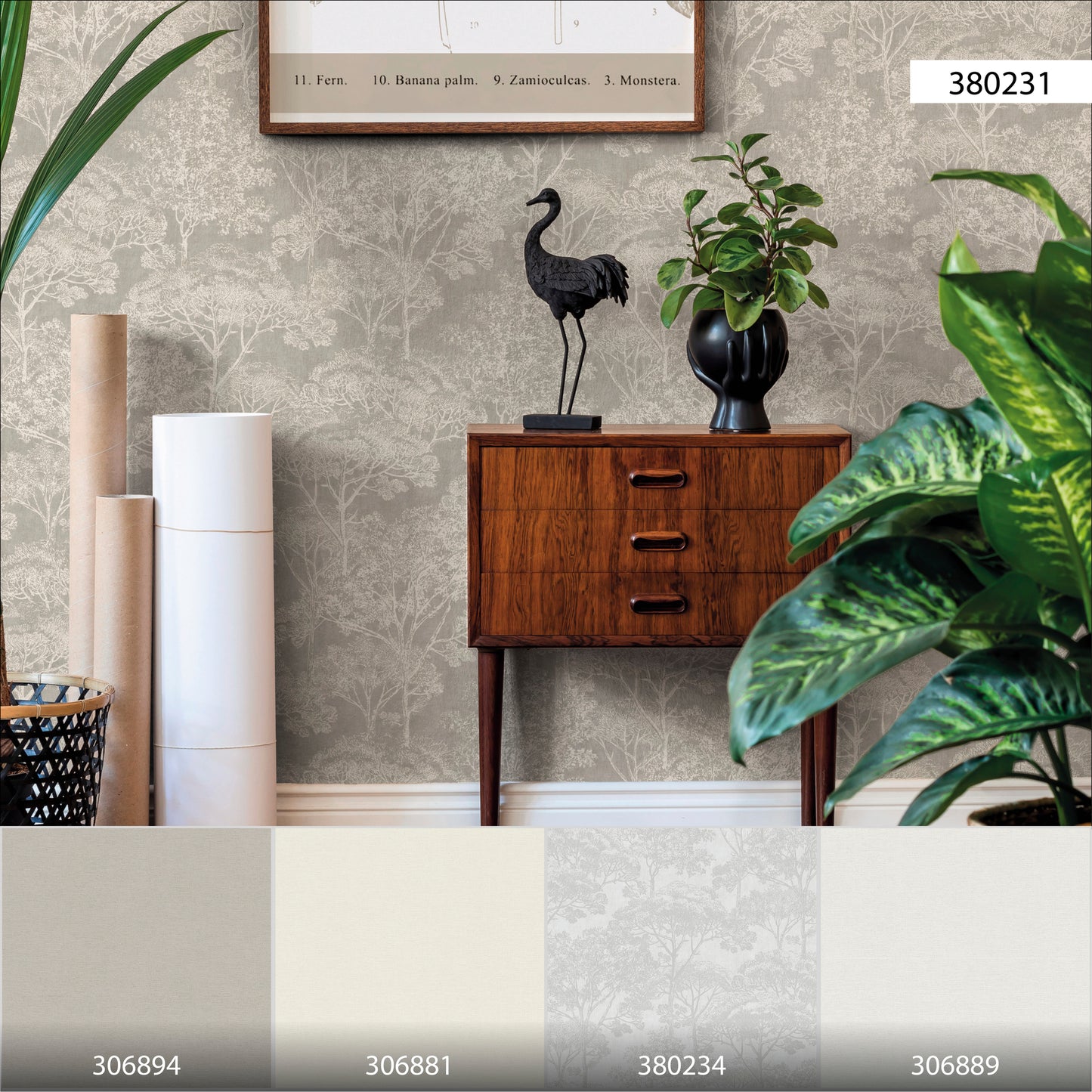 A.S. Création Waldtapete Creme 380231 Wandtapete Vliestapete Natur Grafik Vinyl