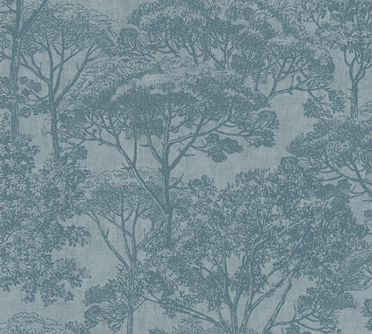 A.S. Création Waldtapete Blau 380232 Wandtapete Vliestapete Natur Grafik Vinyl