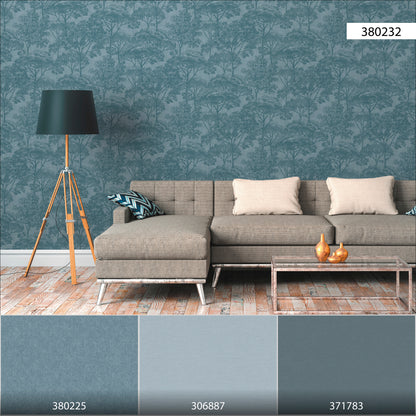 A.S. Création Waldtapete Blau 380232 Wandtapete Vliestapete Natur Grafik Vinyl