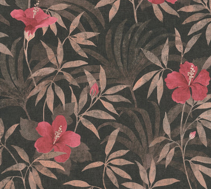 A.S. Création Blumentapete Braun 380283 Wandtapete Vliestapete Floral Vinyl