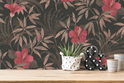 A.S. Création Blumentapete Braun 380283 Wandtapete Vliestapete Floral Vinyl