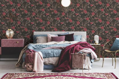 A.S. Création Blumentapete Braun 380283 Wandtapete Vliestapete Floral Vinyl