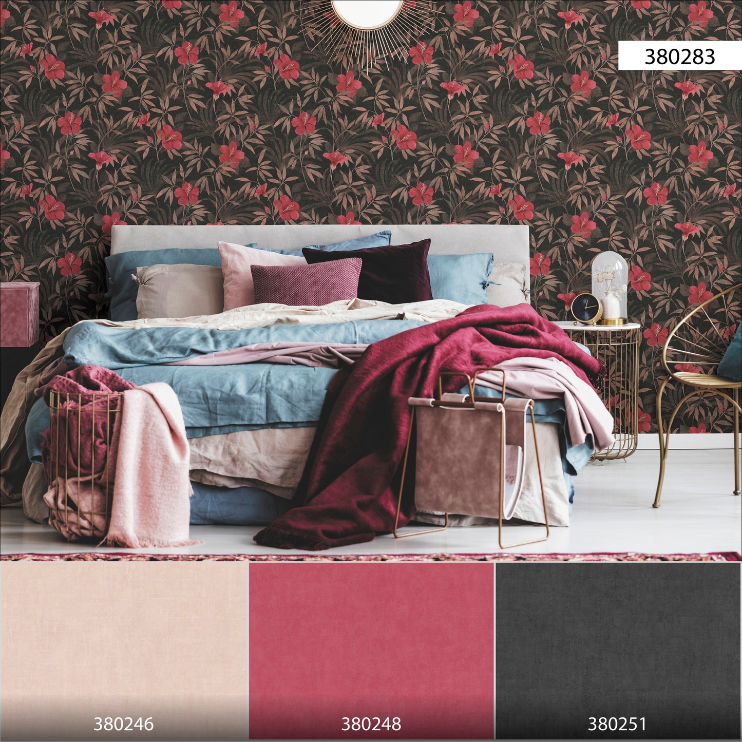 A.S. Création Blumentapete Braun 380283 Wandtapete Vliestapete Floral Vinyl