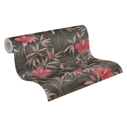 A.S. Création Blumentapete Braun 380283 Wandtapete Vliestapete Floral Vinyl