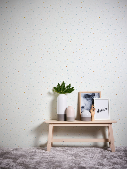 A.S. Création Tapete mit Punkten Blau 381162 Wandtapete Vliestapete Kinder Vlies