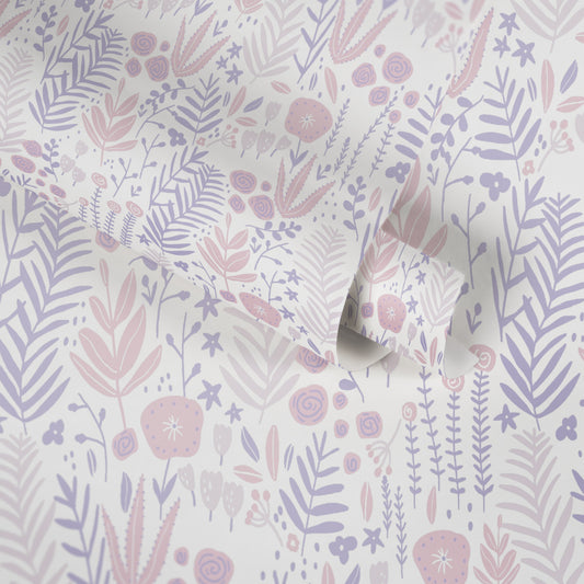 A.S. Création Blumen Tapete Lila 381181 Wandtapete Vliestapete Kinder Vlies