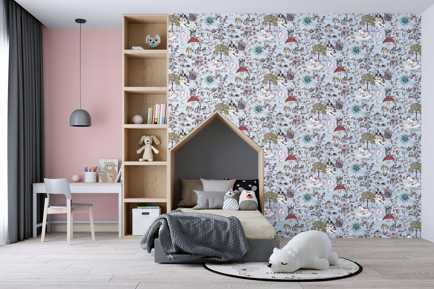 A.S. Création Blumen Tapete Grau 381202 Wandtapete Vliestapete Kinder Vlies