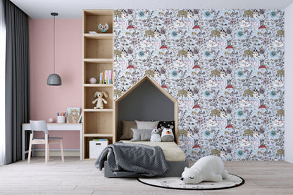 A.S. Création Blumen Tapete Grau 381202 Wandtapete Vliestapete Kinder Vlies