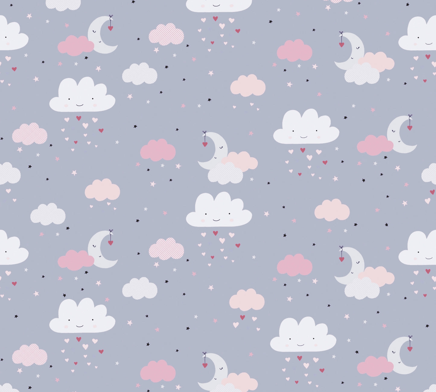 A.S. Création Wolken Tapete Grau 381251 Wandtapete Vliestapete Kinder Vlies