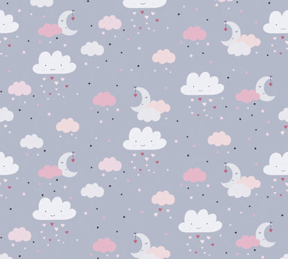 A.S. Création Wolken Tapete Grau 381251 Wandtapete Vliestapete Kinder Vlies