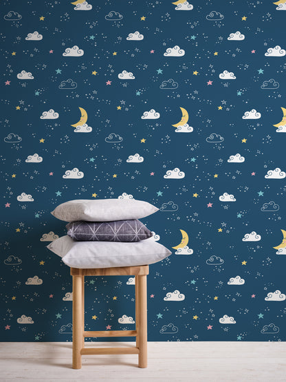 A.S. Création Wolken Tapete Blau 381411 Wandtapete Vliestapete Kinder Vlies