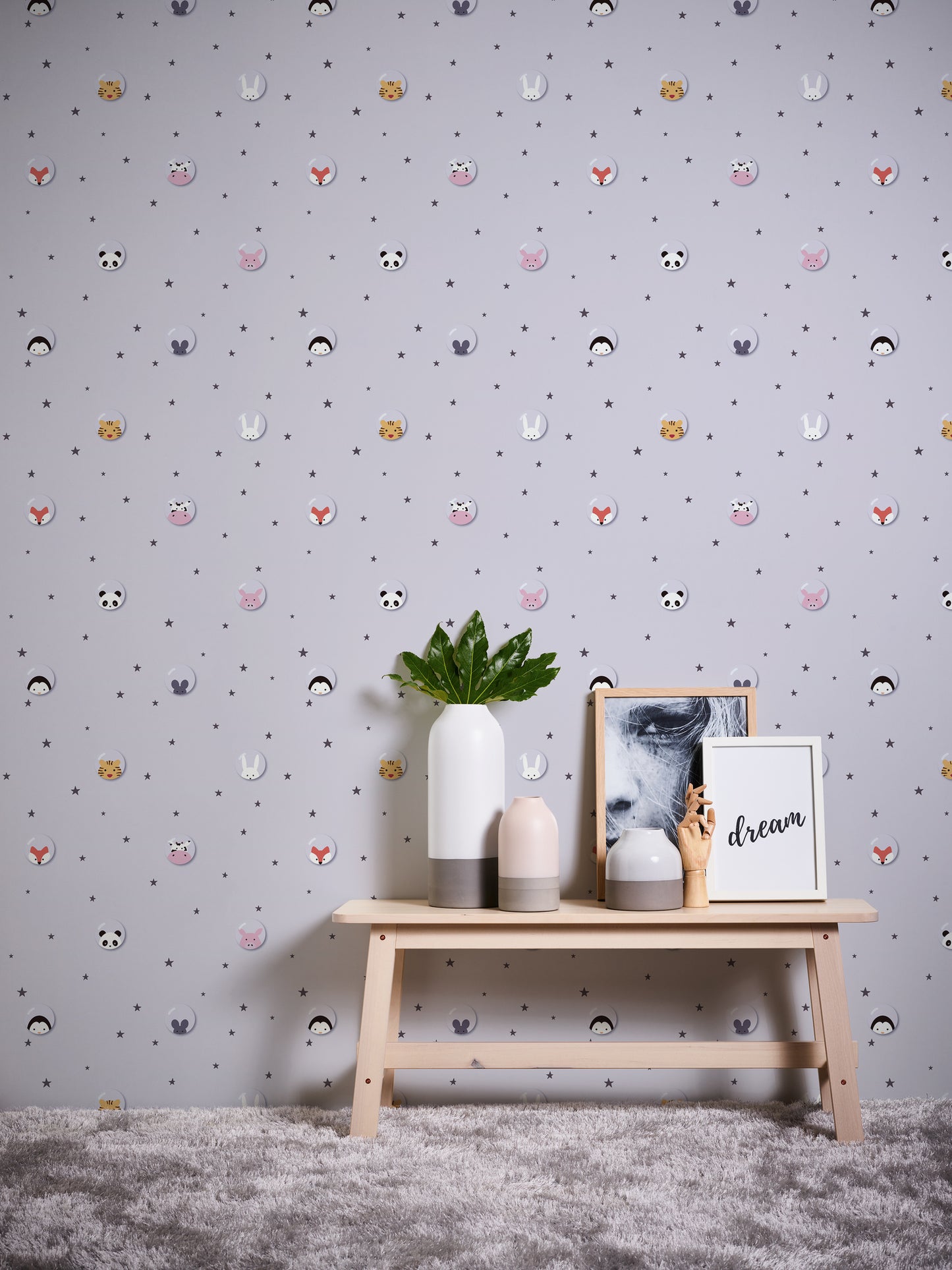 A.S. Création Tapete mit Tieren Grau 381431 Wandtapete Vliestapete Kinder Vlies