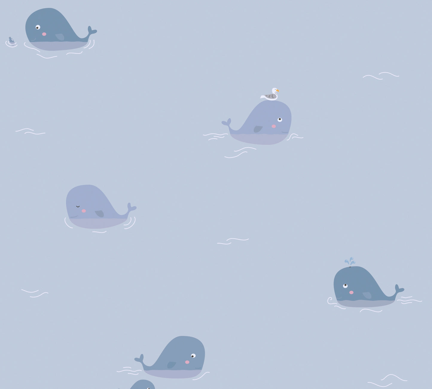 A.S. Création Tapete mit Tieren Blau 381441 Wandtapete Vliestapete Kinder Vlies